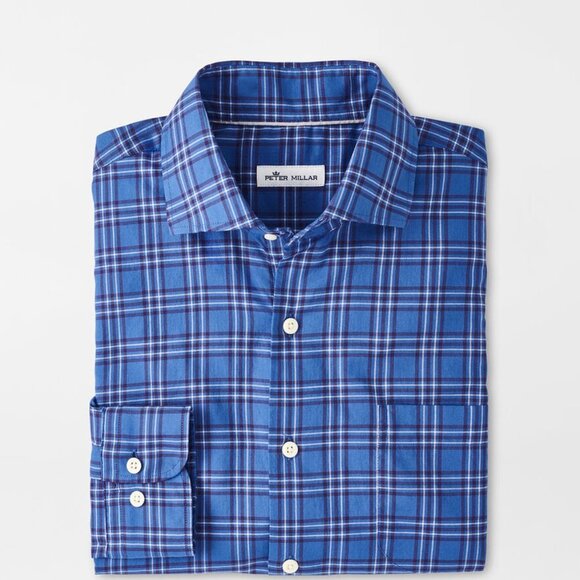 Peter Millar Nordic Blue Ward Summer Soft Cotton Sport Shirt